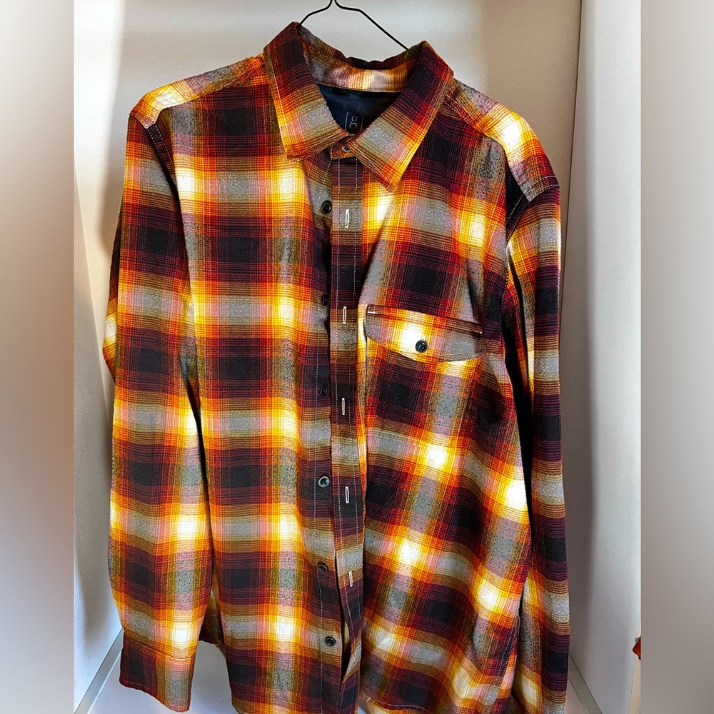 Large orange/brown flannel from “George”